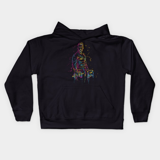 Weight Lifting Art Kids Hoodie by letnothingstopyou